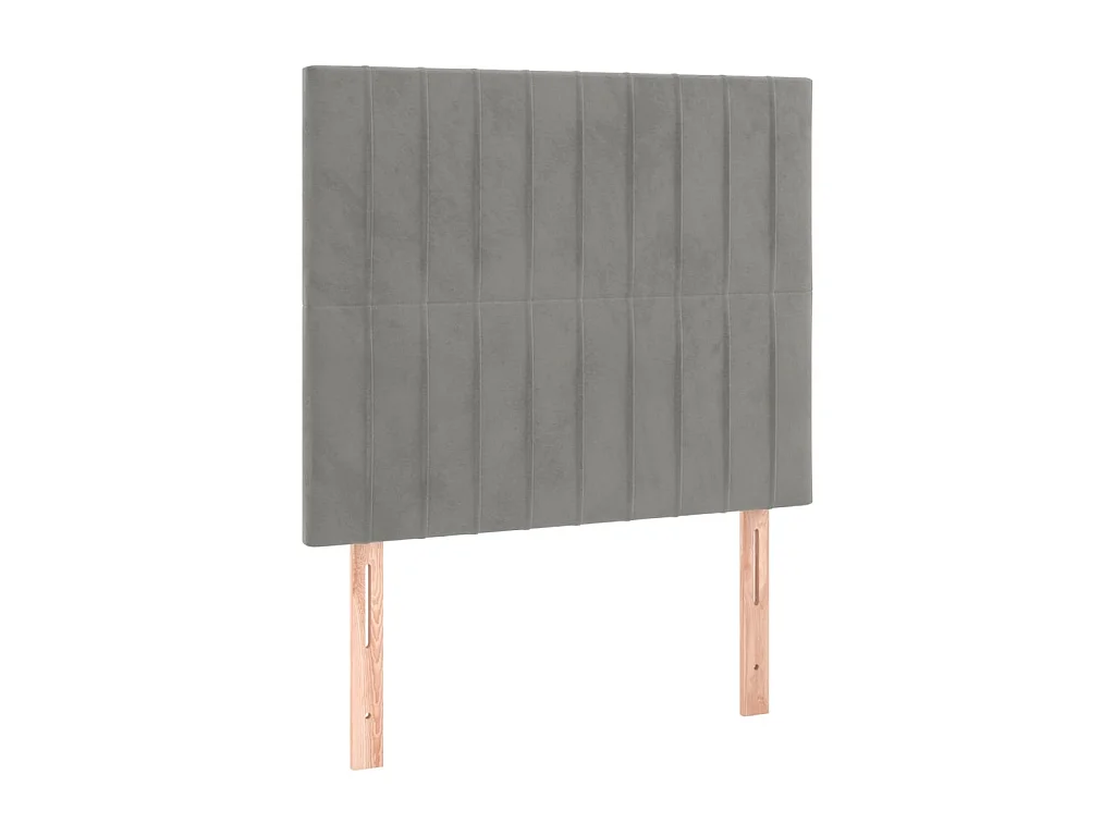 Têtes de lit 2 pcs Gris clair 100x5x78/88 cm Velours POI25068 BonneVie Meuble