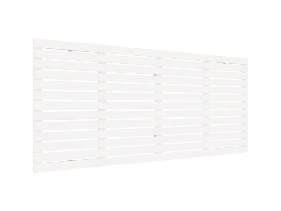 Testiera | Testata del letto da Parete Bianca 206x3x91,5 cm Legno Massello di Pino