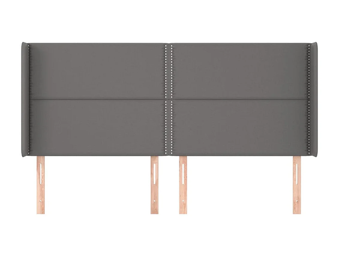 Tête de lit avec oreilles Gris 183x16x118/128 cm Similicuir POI43473 BonneVie Meuble