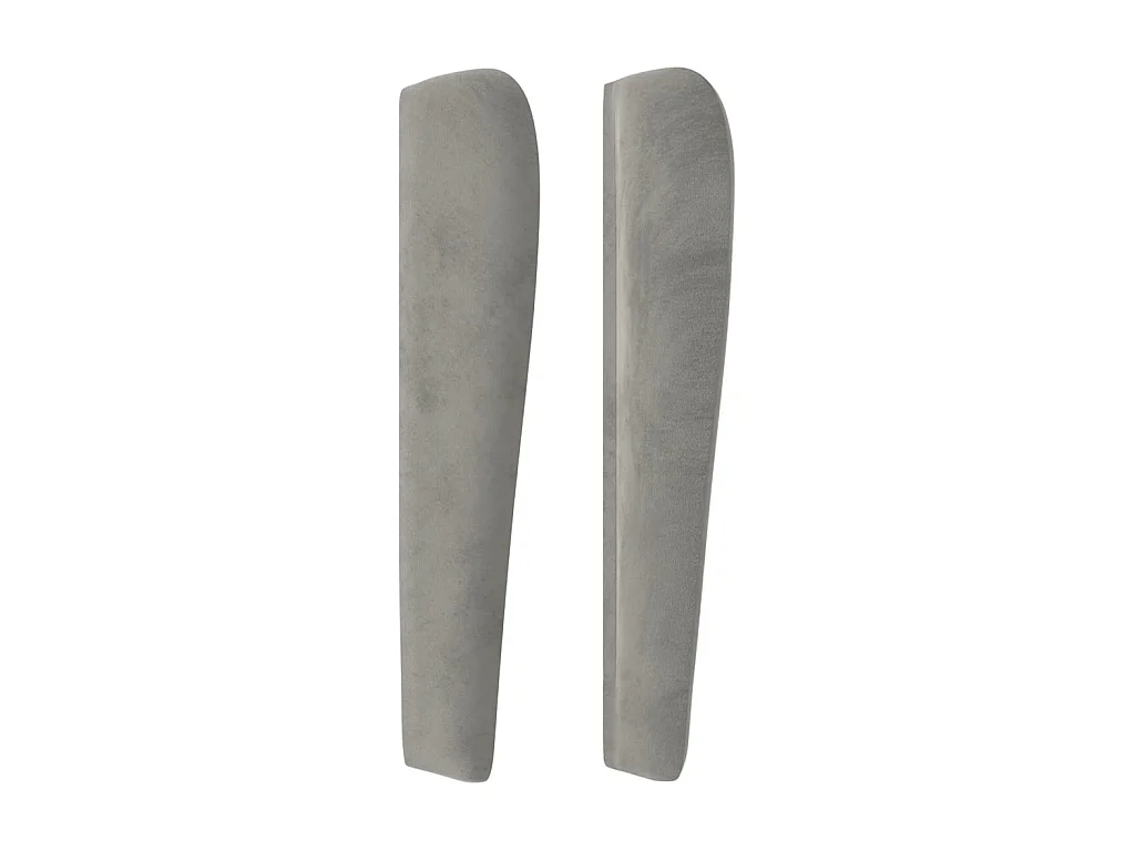 Tête de lit avec oreilles Gris clair 163x23x118/128 cm Velours POI71296 BonneVie Meuble