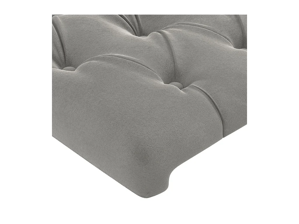 Kopfteil,Bettkopfteil mit Ohren Hellgrau 163x23x118/128 cm Samt -gkd129667