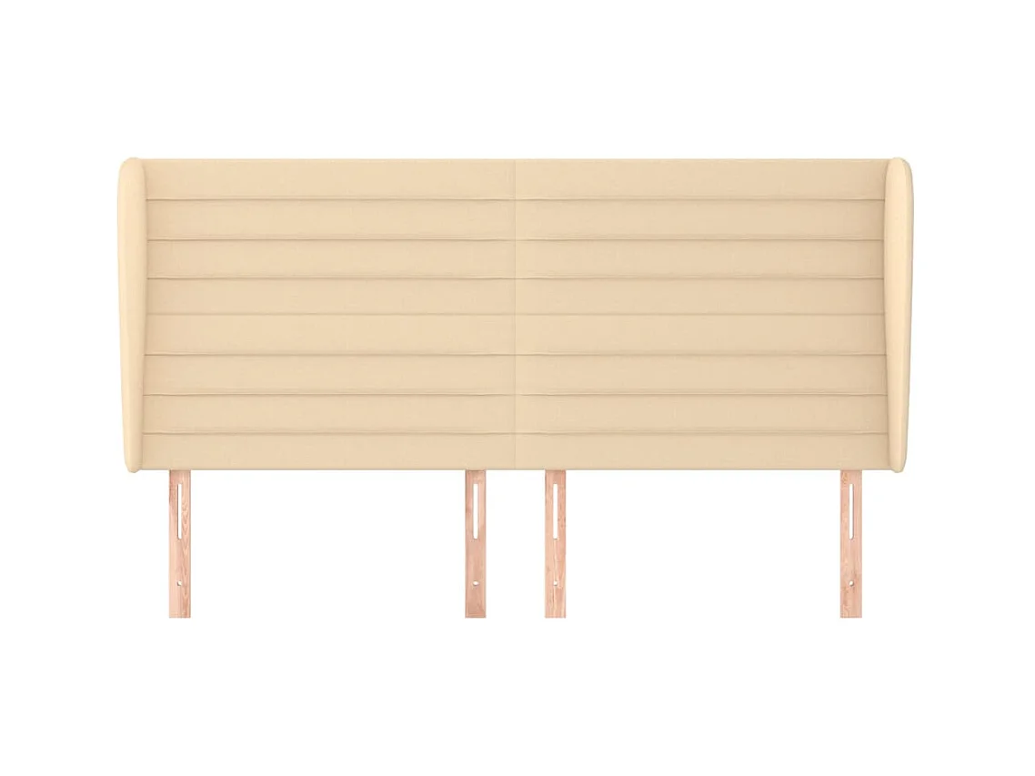 Kopfteil,Bettkopfteil mit Ohren Creme 203x23x118/128 cm Stoff -gkd194292