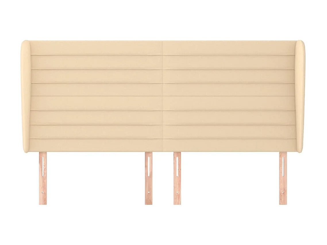 Tête de lit avec oreilles Crème 203x23x118/128 cm Tissu POI65902 BonneVie Meuble