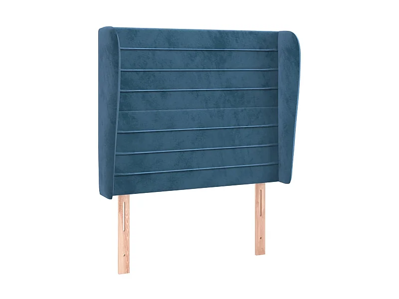 Tête de lit avec oreilles Bleu foncé 83x23x118/128 cm Velours POI94082 BonneVie Meuble
