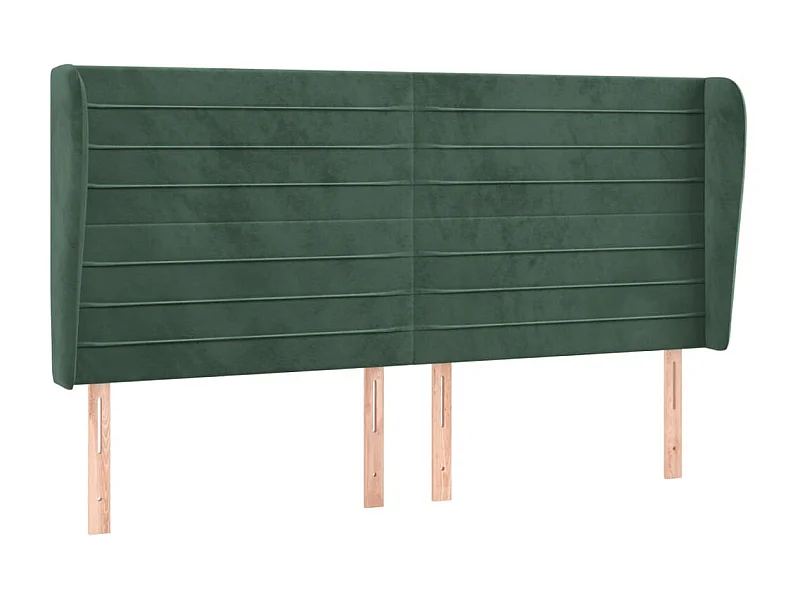 Cabecero con orejas de terciopelo verde oscuro 183x23x118/128cm ES54947
