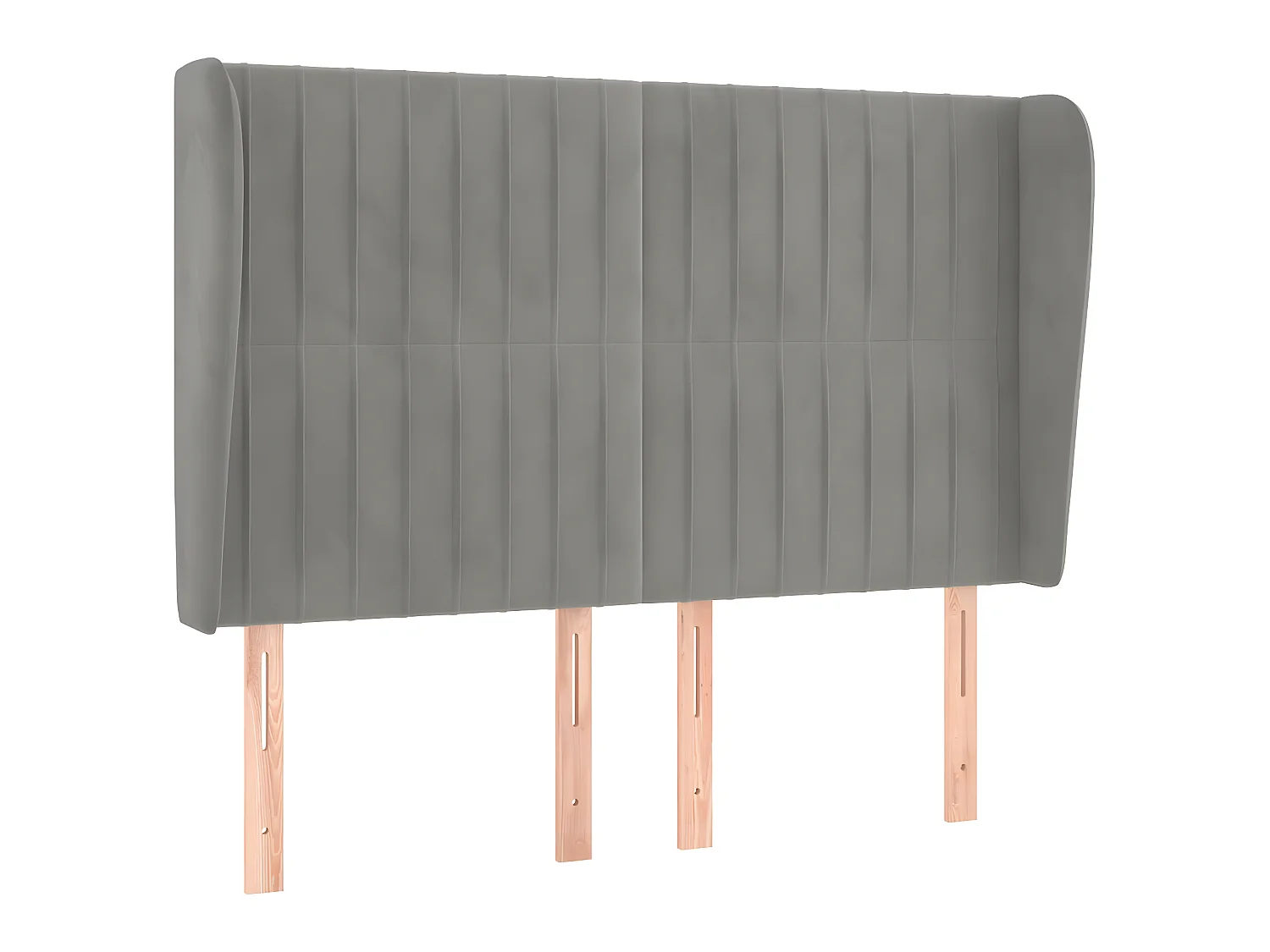 Tête de lit avec oreilles Gris clair 147x23x118/128 cm Velours POI56639 BonneVie Meuble