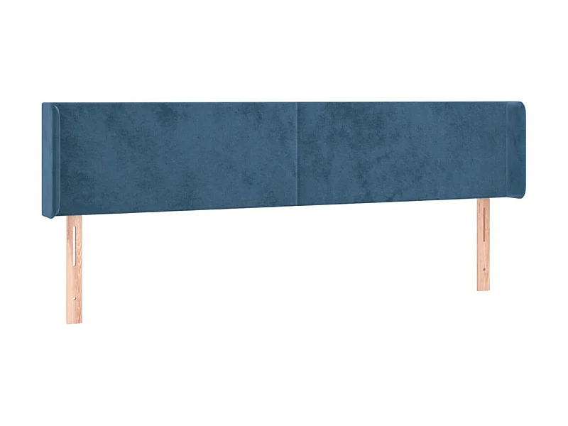 Tête de lit avec oreilles Bleu foncé 203x16x78/88 cm Velours POI59075 BonneVie Meuble