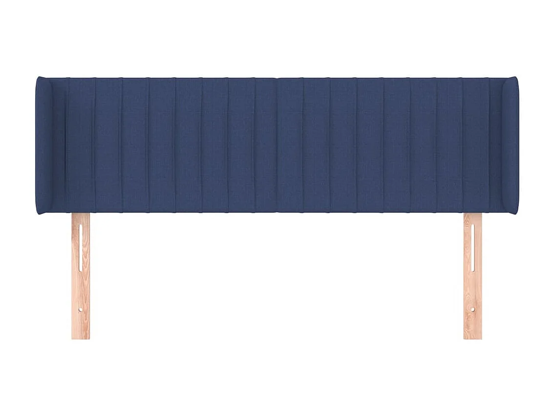 Tête de lit avec oreilles Bleu 147x16x78/88 cm Tissu POI50574 BonneVie Meuble
