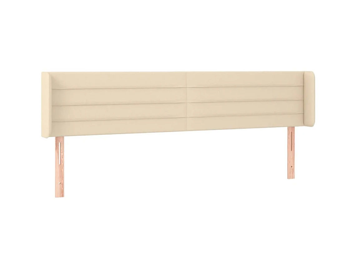 Hoofdbord met randen 203x16x78/88 cm stof crèmekleurig NL317811