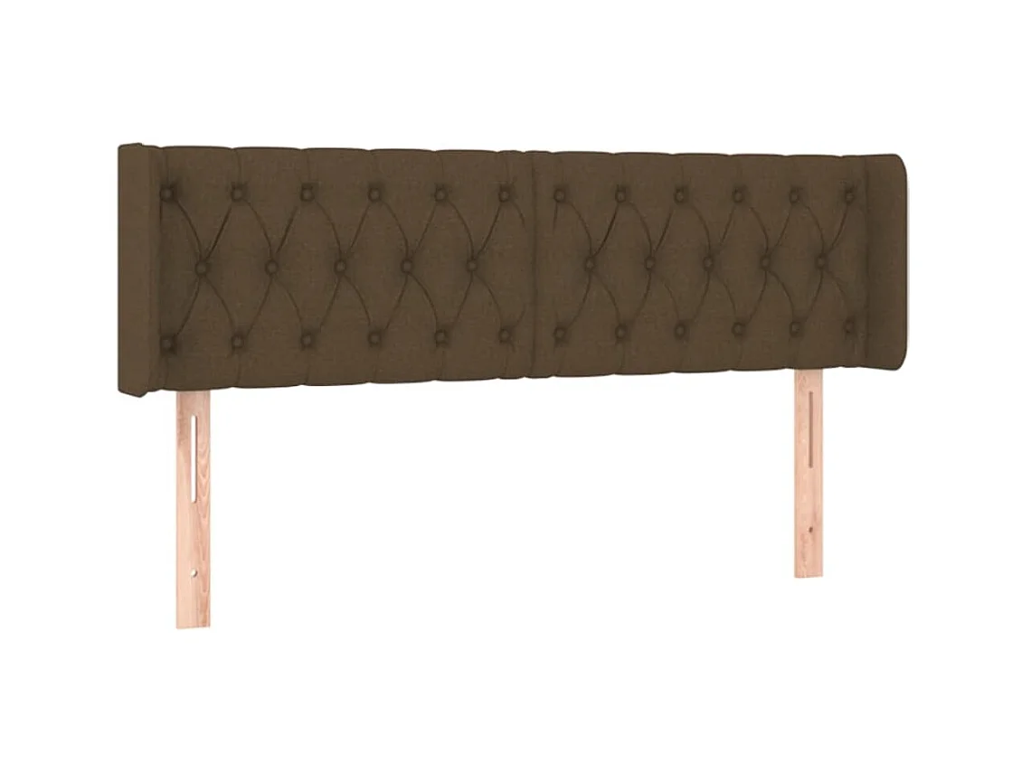 Tête de lit avec oreilles Marron Foncé 147x16x78/88 cm Tissu POI28071 BonneVie Meuble