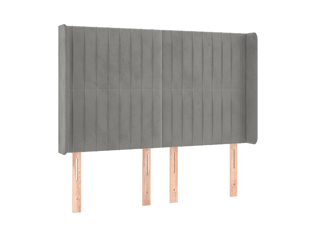 Testiera ad Orecchio Grigio Chiaro 147x16x118/128 cm in Velluto CFW415213