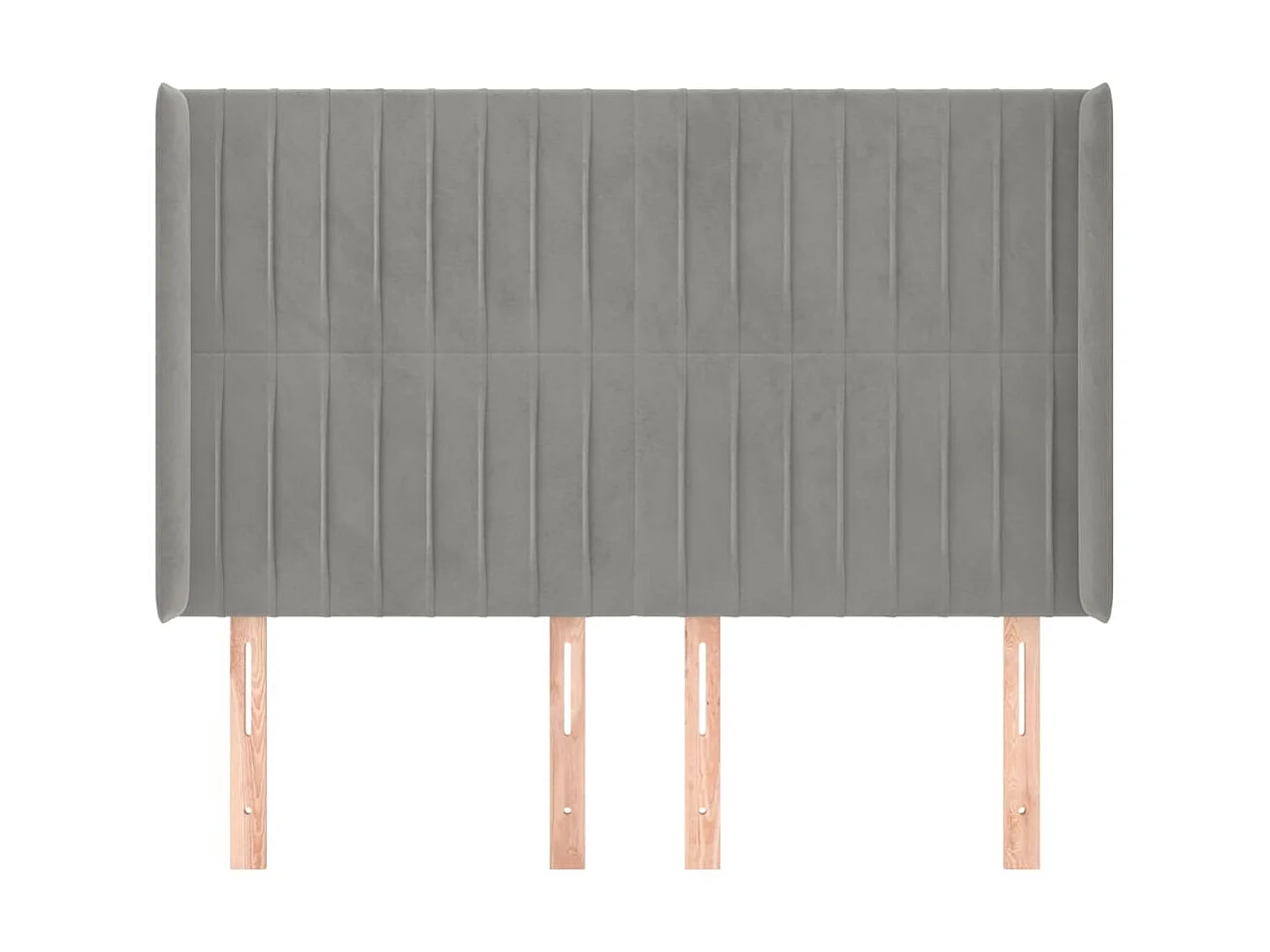 Tête de lit avec oreilles Gris clair 147x16x118/128 cm Velours POI13065 BonneVie Meuble