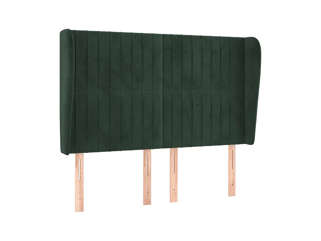 Testiera | Testata del letto ad Orecchio Verde Scuro 147x23x118/128cm in Velluto