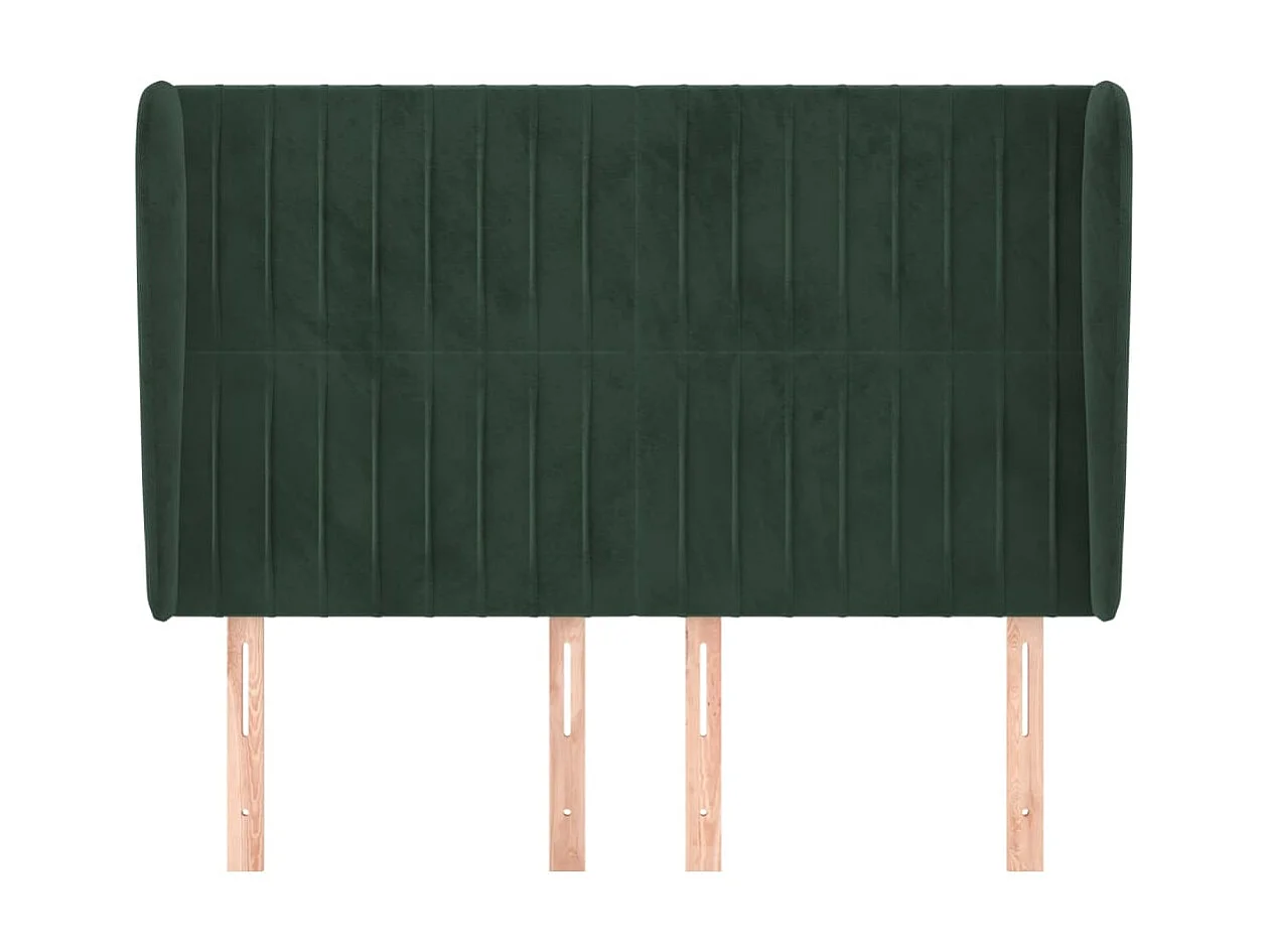 Kopfteil,Bettkopfteil mit Ohren Dunkelgrün 147x23x118/128 cm Samt -gkd814907