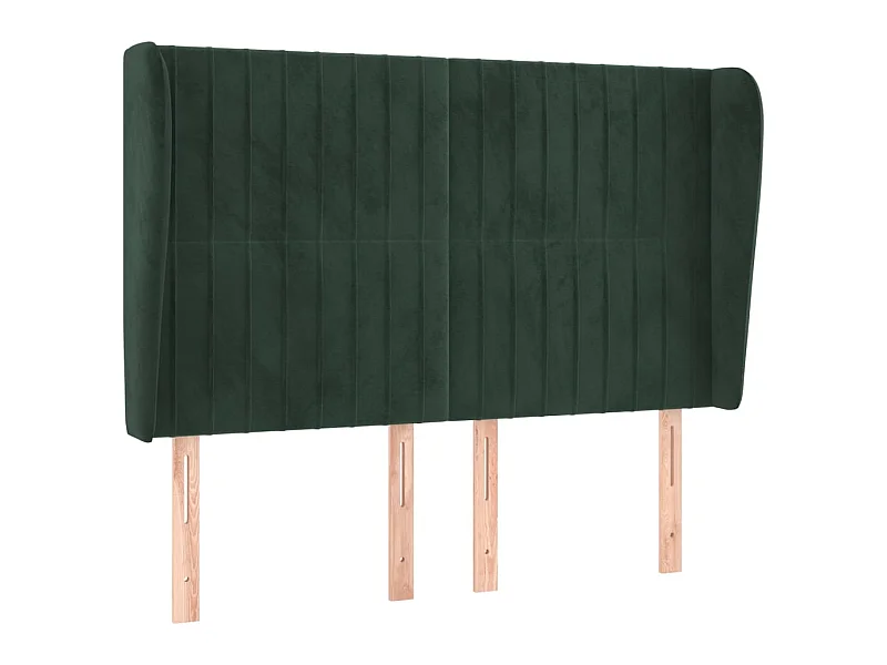 Kopfteil,Bettkopfteil mit Ohren Dunkelgrün 147x23x118/128 cm Samt -gkd814907