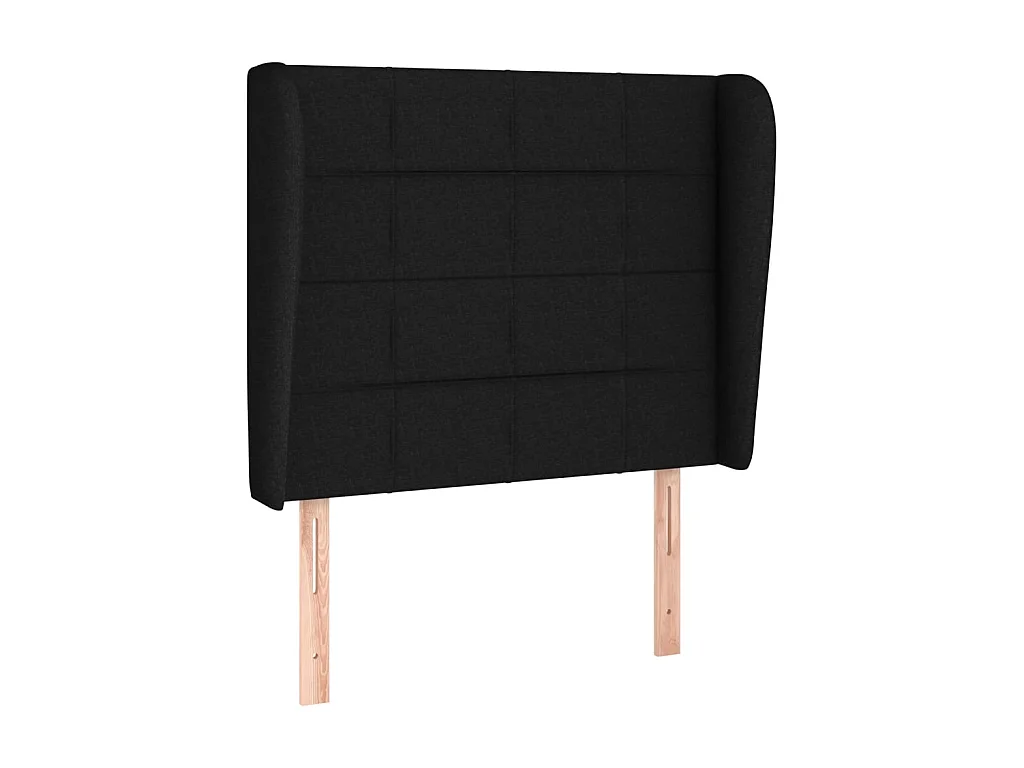 Testiera | Testata del letto ad Orecchio Nera 103x23x118/128 cm in Tessuto