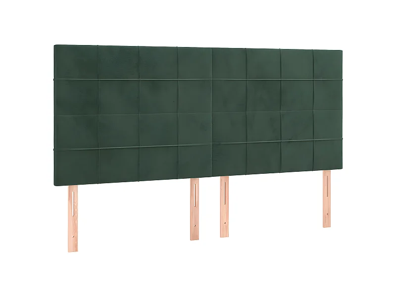 Cabeceira de cama 4 pcs veludo 80x5x78/88 cm verde-escuro PT430407