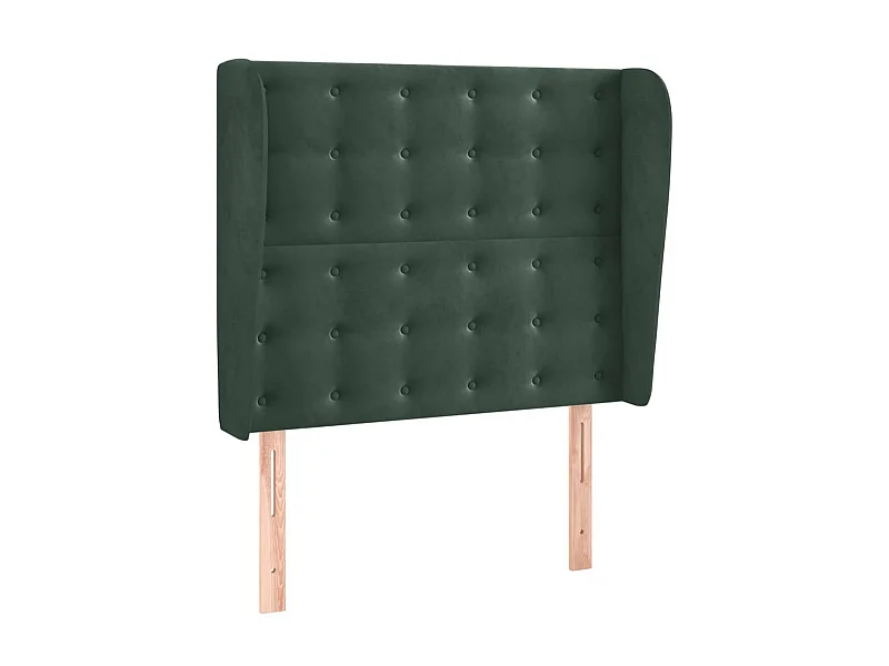 Kopfteil,Bettkopfteil mit Ohren Dunkelgrün 103x23x118/128 cm Samt -gkd400655