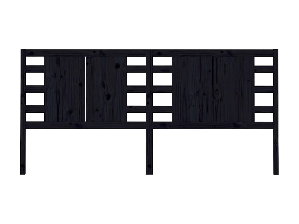 Tête de lit Noir 126x4x100 cm Bois massif de pin POI86823 BonneVie Meuble