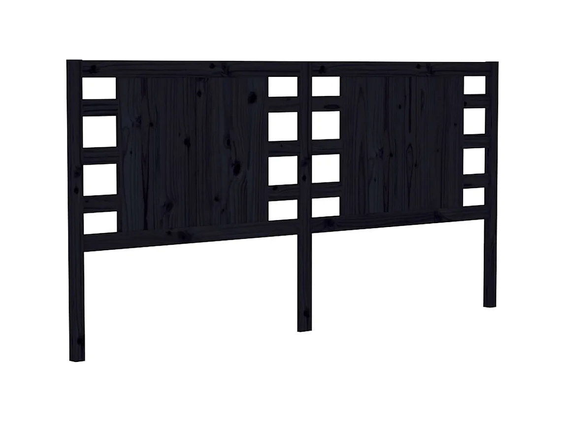 Tête de lit Noir 126x4x100 cm Bois massif de pin POI86823 BonneVie Meuble