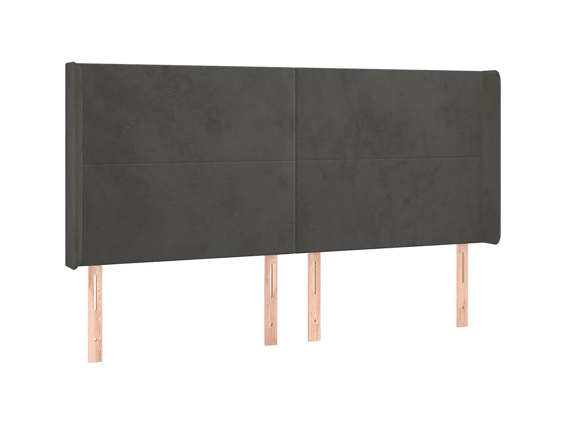 Testiera ad Orecchio GrigioScuro 183x16x118/128 cm in Velluto CFW645842
