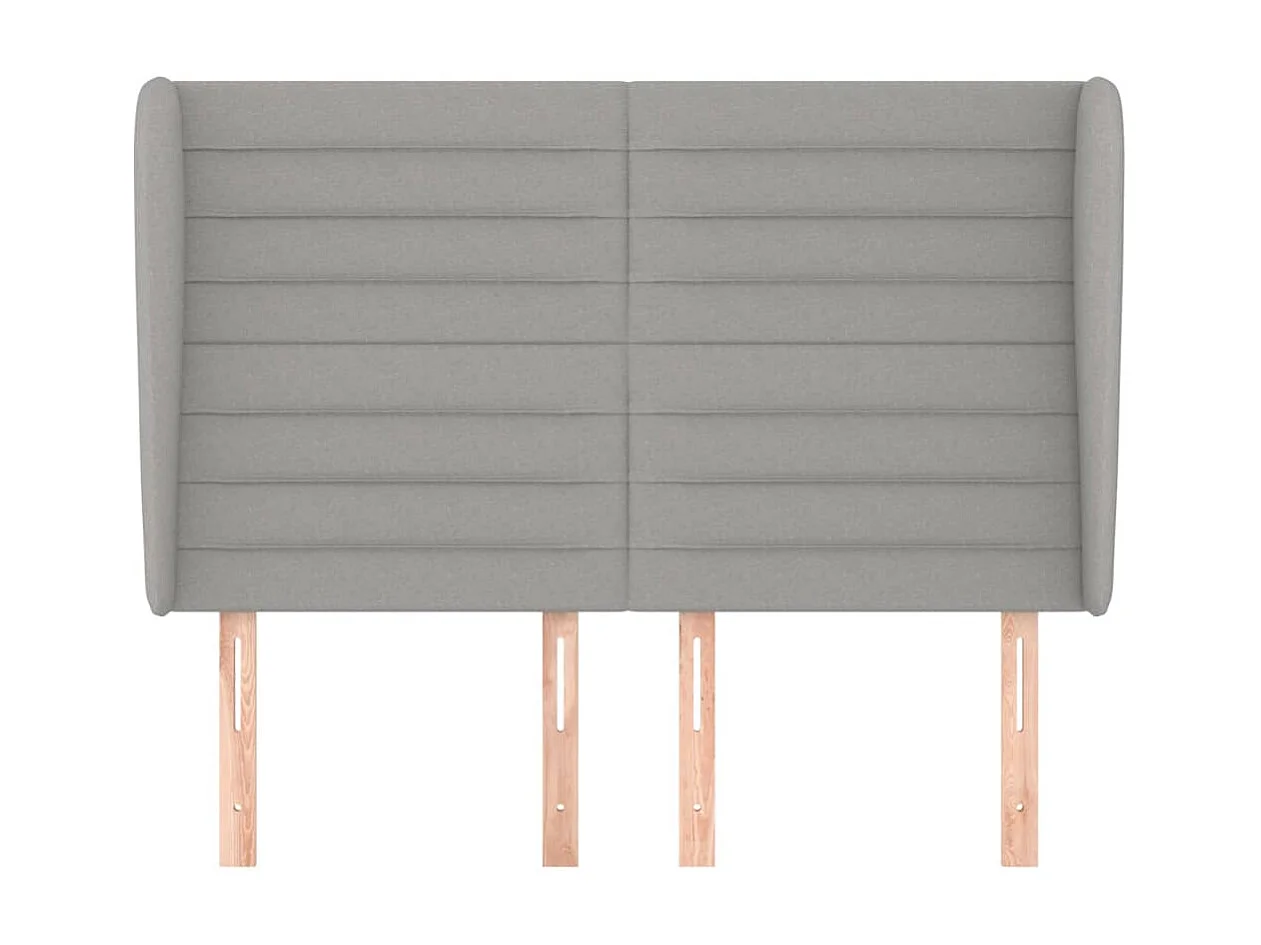 Tête de lit avec oreilles Gris clair 147x23x118/128 cm Tissu POI32243 BonneVie Meuble