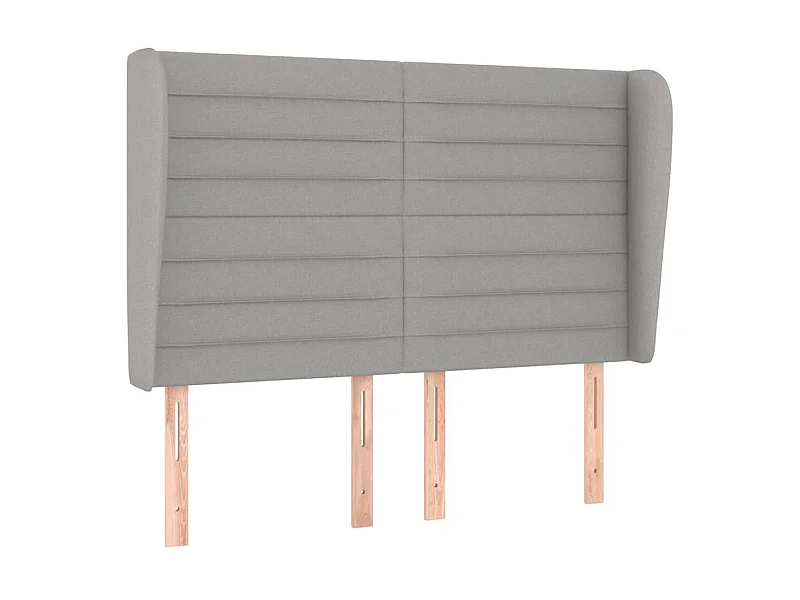 Tête de lit avec oreilles Gris clair 147x23x118/128 cm Tissu POI32243 BonneVie Meuble