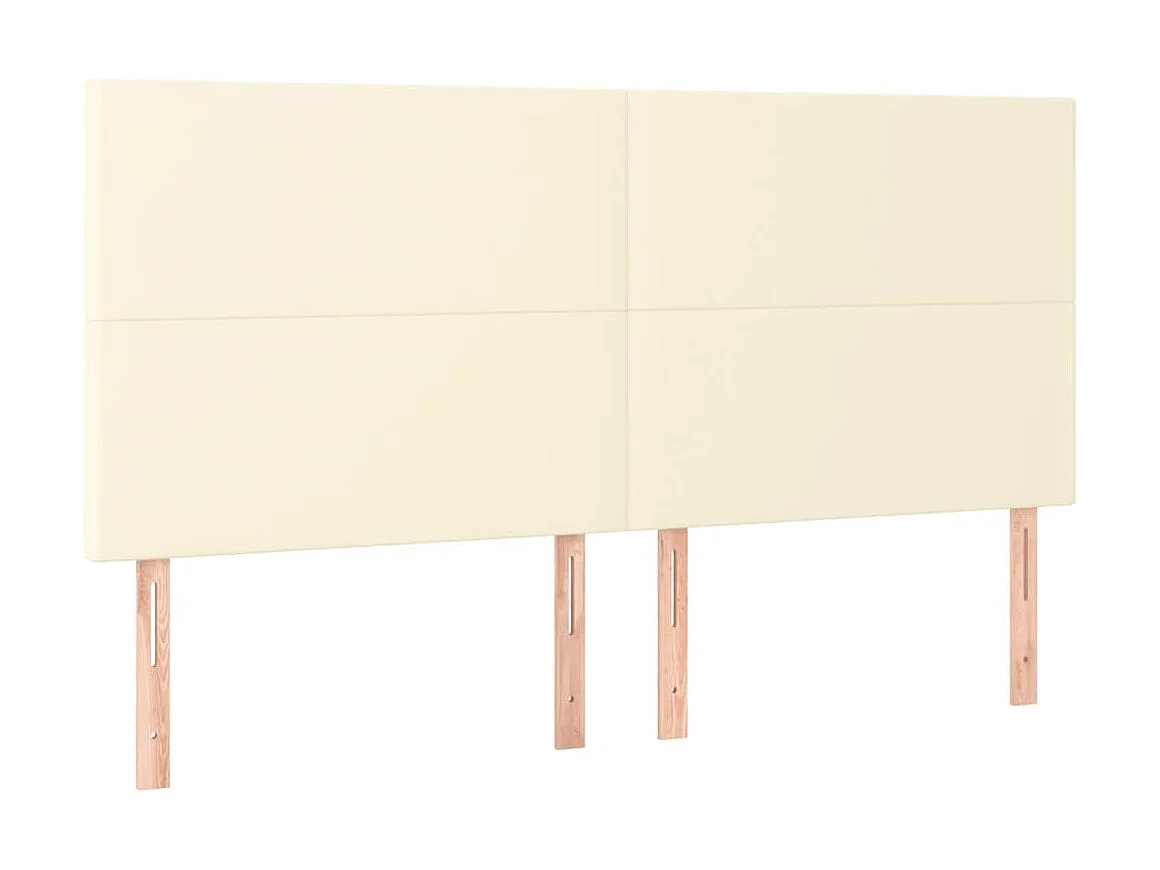 Tête de lit à LED Crème 160x5x118/128 cm Similicuir POI10295 BonneVie Meuble