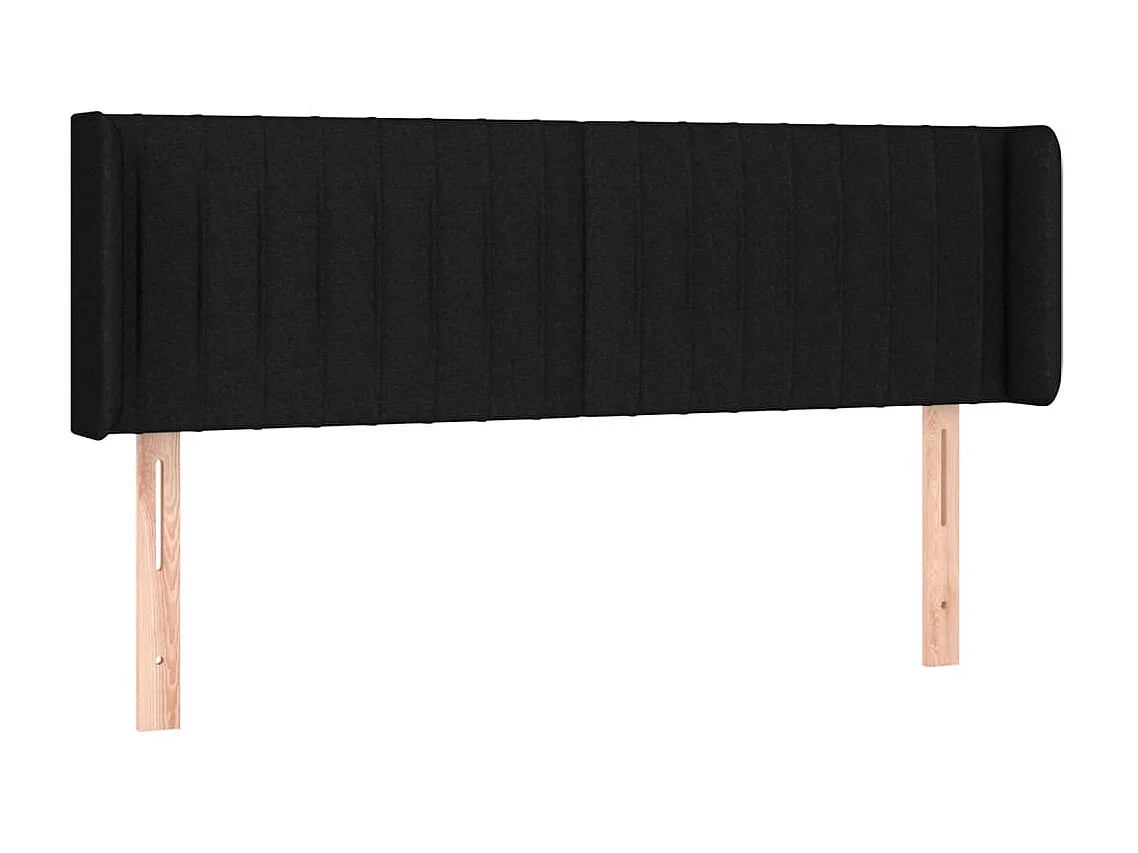 Kopfteil,Bettkopfteil mit Ohren Schwarz 147x16x78/88 cm Stoff -gkd294296