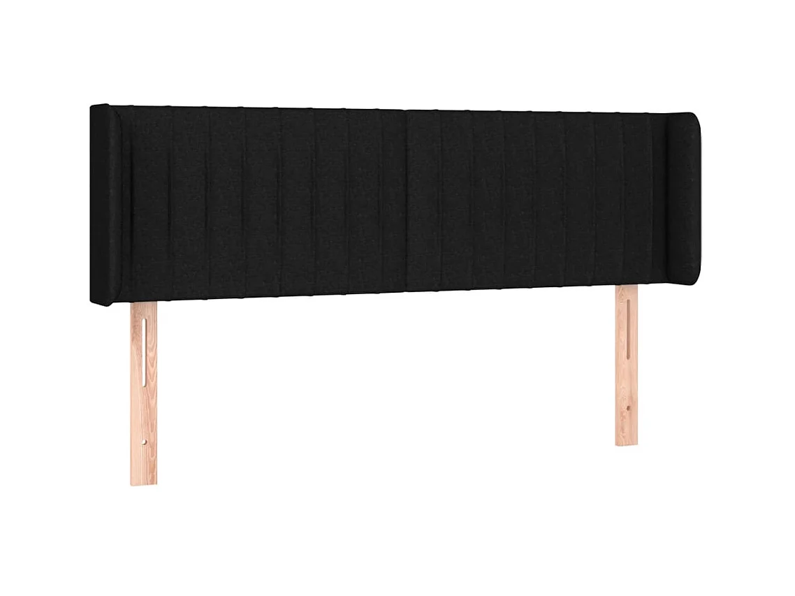 Tête de lit avec oreilles Noir 147x16x78/88 cm Tissu POI47800 BonneVie Meuble