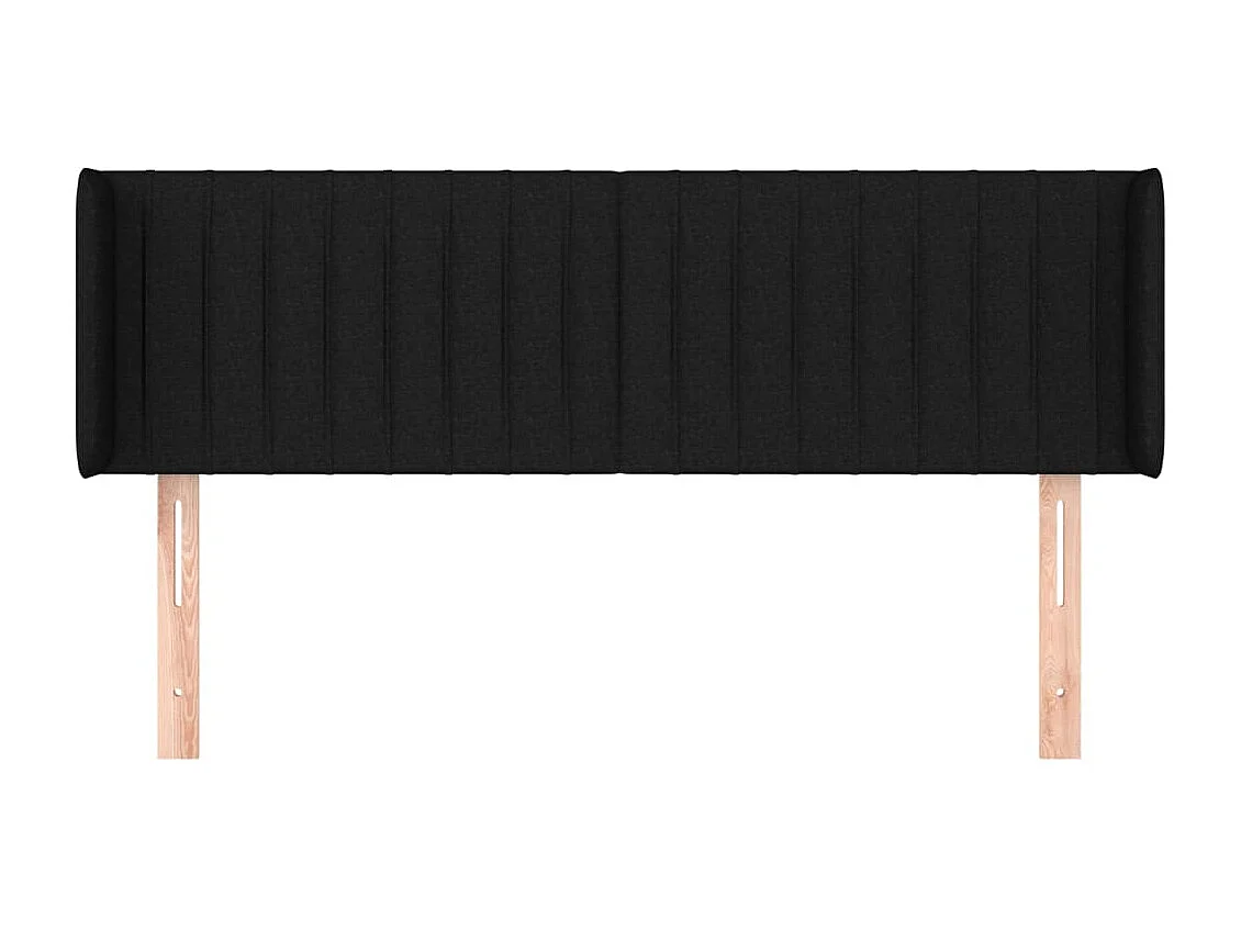 Tête de lit avec oreilles Noir 147x16x78/88 cm Tissu POI47800 BonneVie Meuble