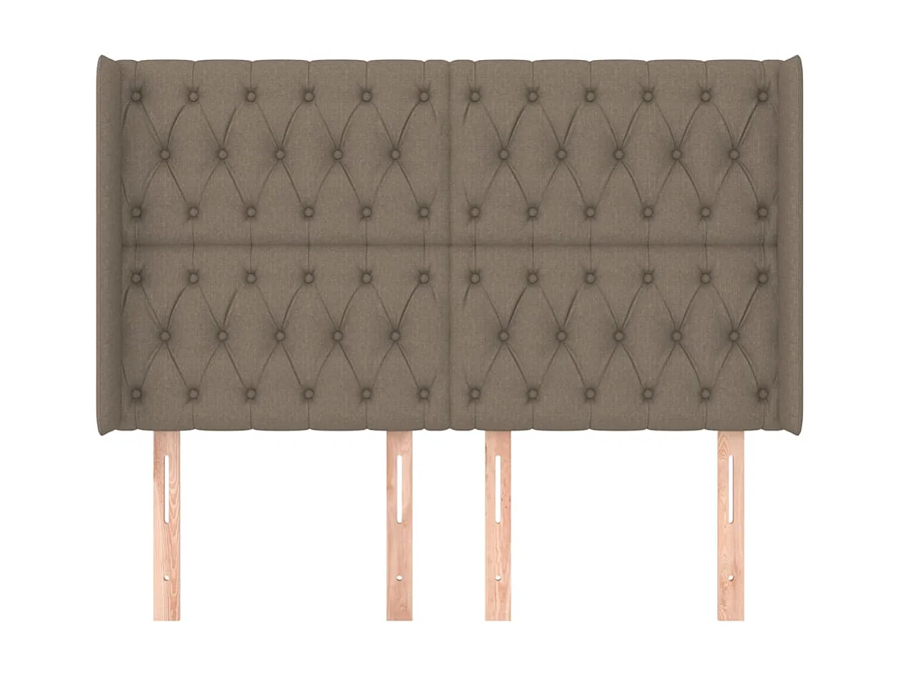 Kopfteil,Bettkopfteil mit Ohren Taupe 147x16x118/128 cm Stoff -gkd287282