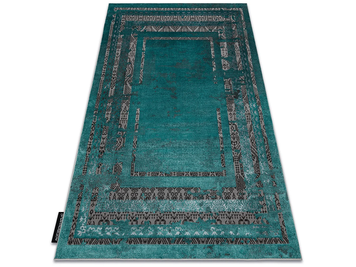 Tapete DE LUXE moderno 1516 Quadro vintage - Structural verde / antrac 180x270 cm