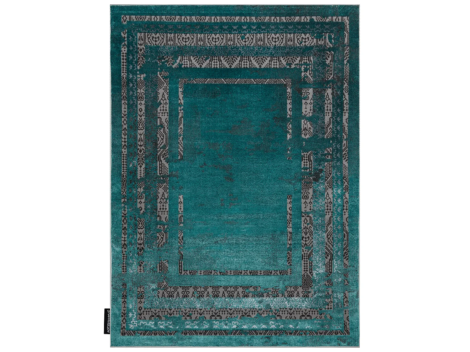 Tapete DE LUXE moderno 1516 Quadro vintage - Structural verde / antrac 180x270 cm