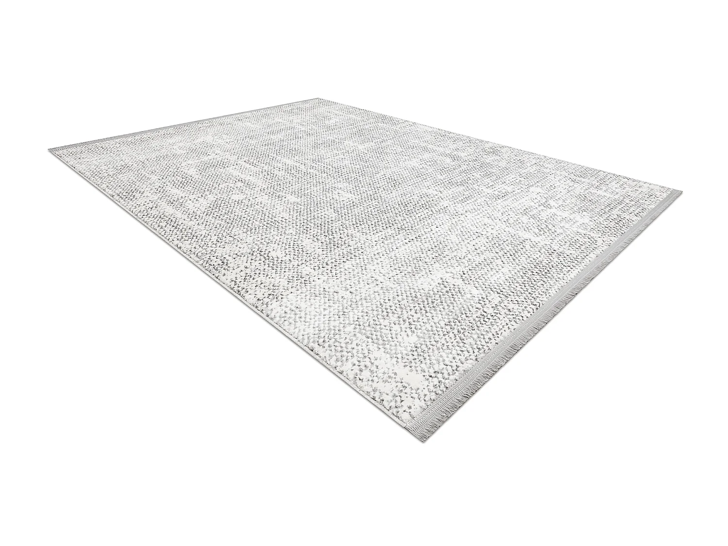 Modern Teppich TULS strukturell, Franse 51325 Melange elfenbein / grau 280x370 cm