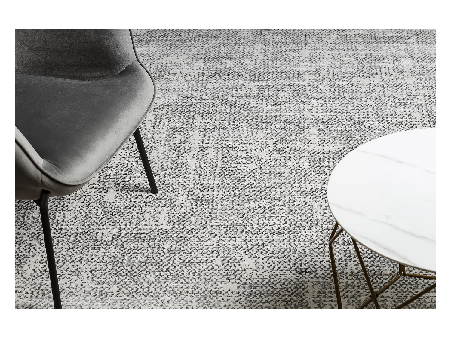 Modern Teppich TULS strukturell, Franse 51325 Melange elfenbein / grau 280x370 cm