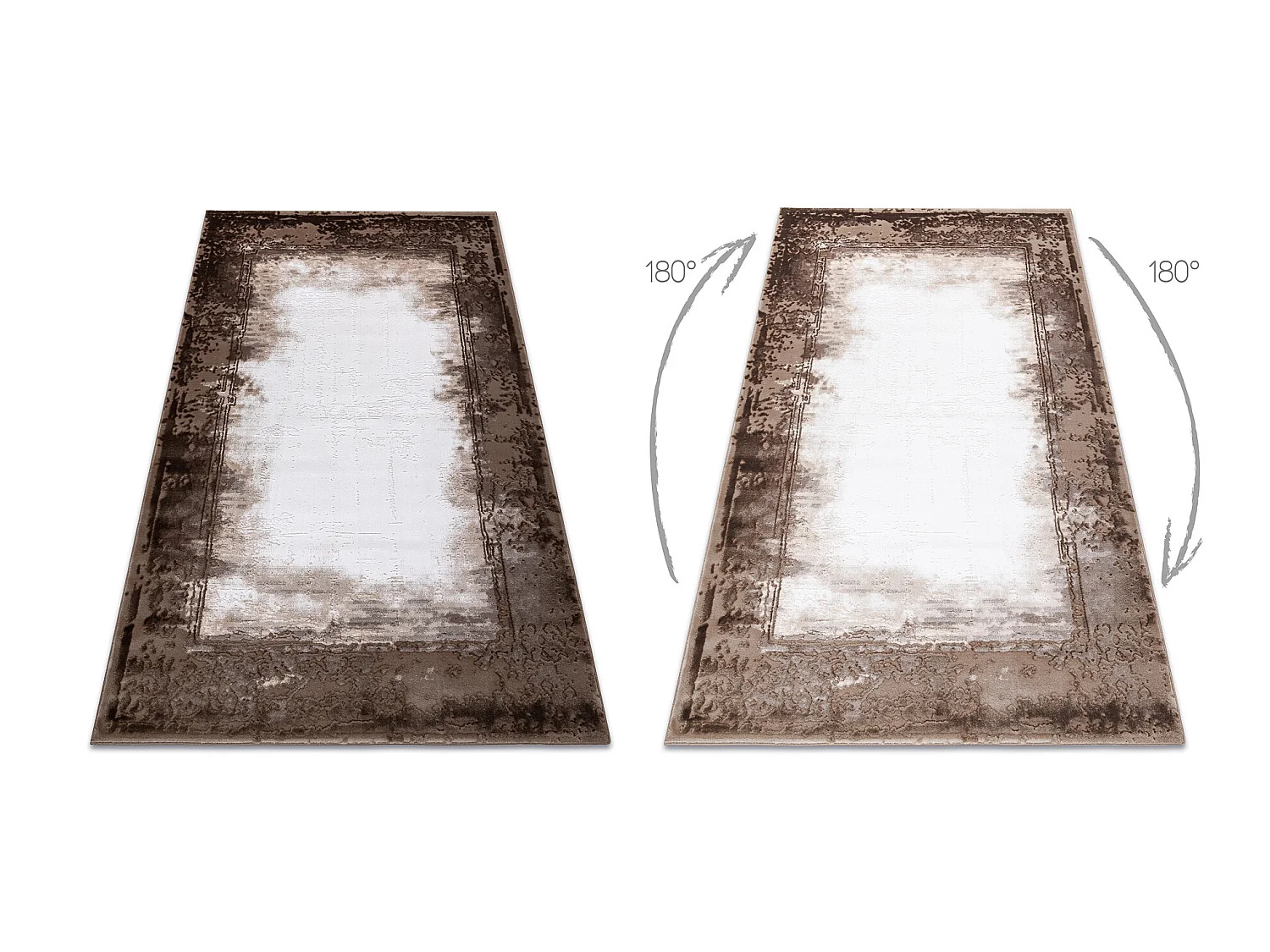 Tapis ACRYLIQUE VALENCIA 036 CADRE, vintage Ivoire / marron 160x235 cm