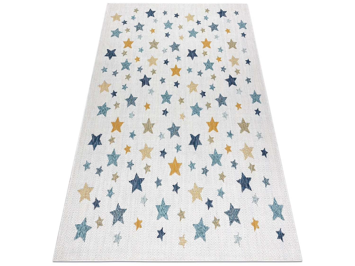 Tapis SIZAL COOPER Étoiles 22260 écru / bleu foncé 160x220 cm