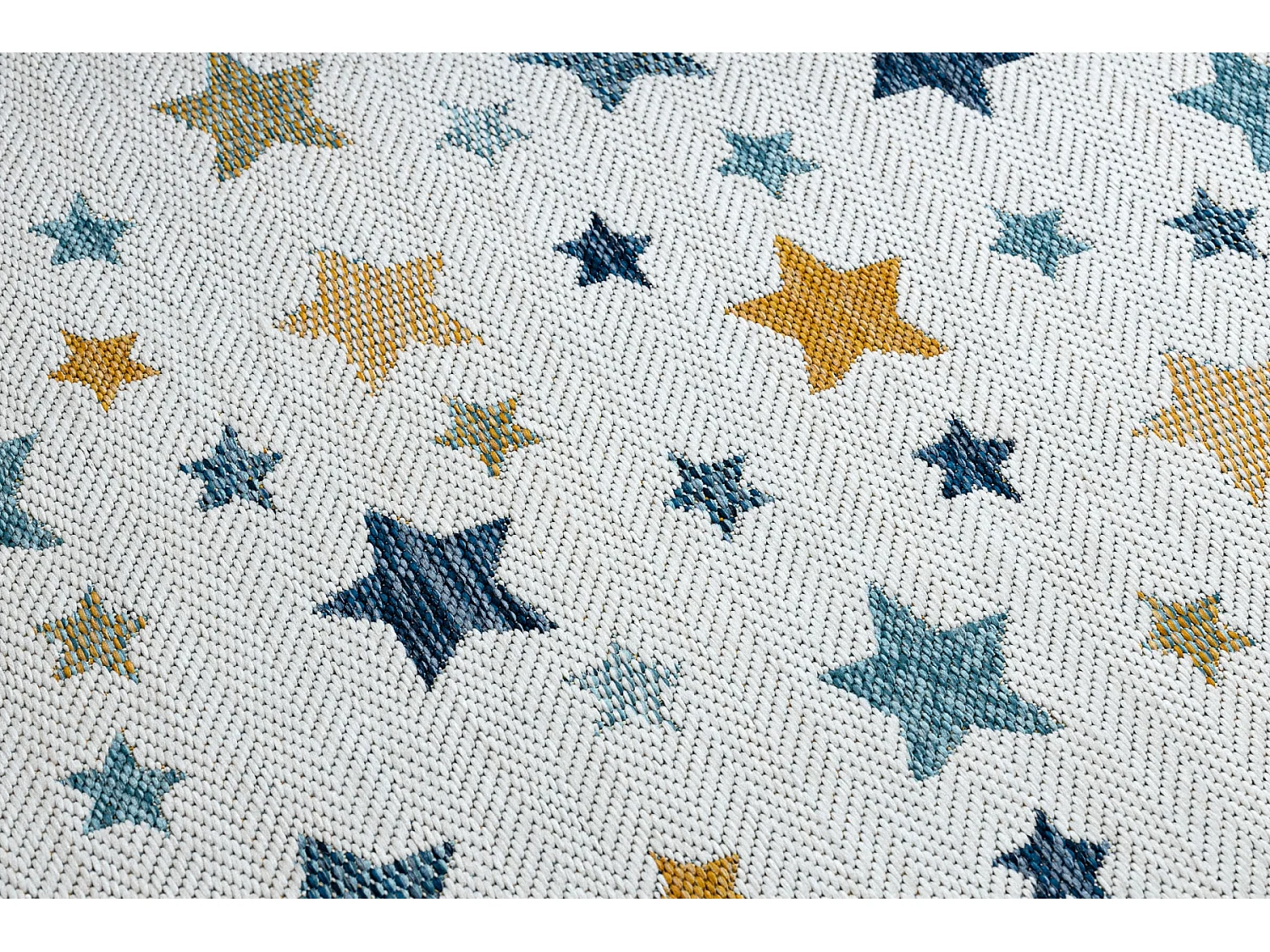 Tapis SIZAL COOPER Étoiles 22260 écru / bleu foncé 160x220 cm