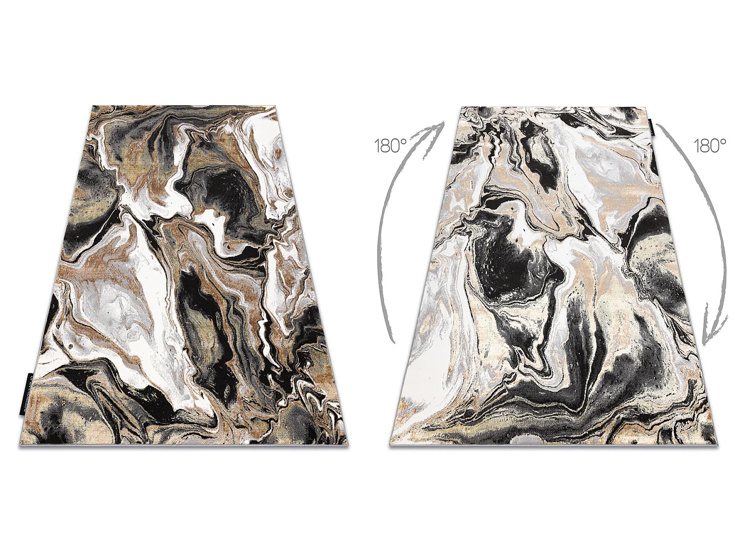 Tapis DE LUXE moderne 622 Abstraction - Structural crème / or 160x220 cm