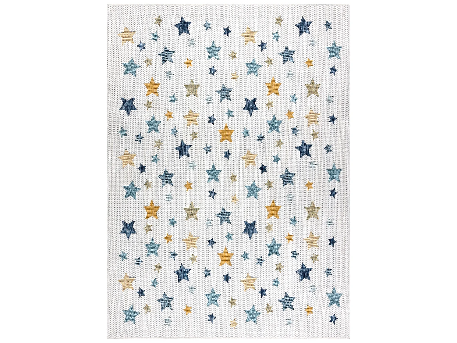 Tapis SIZAL COOPER Étoiles 22260 écru / bleu foncé 180x270 cm