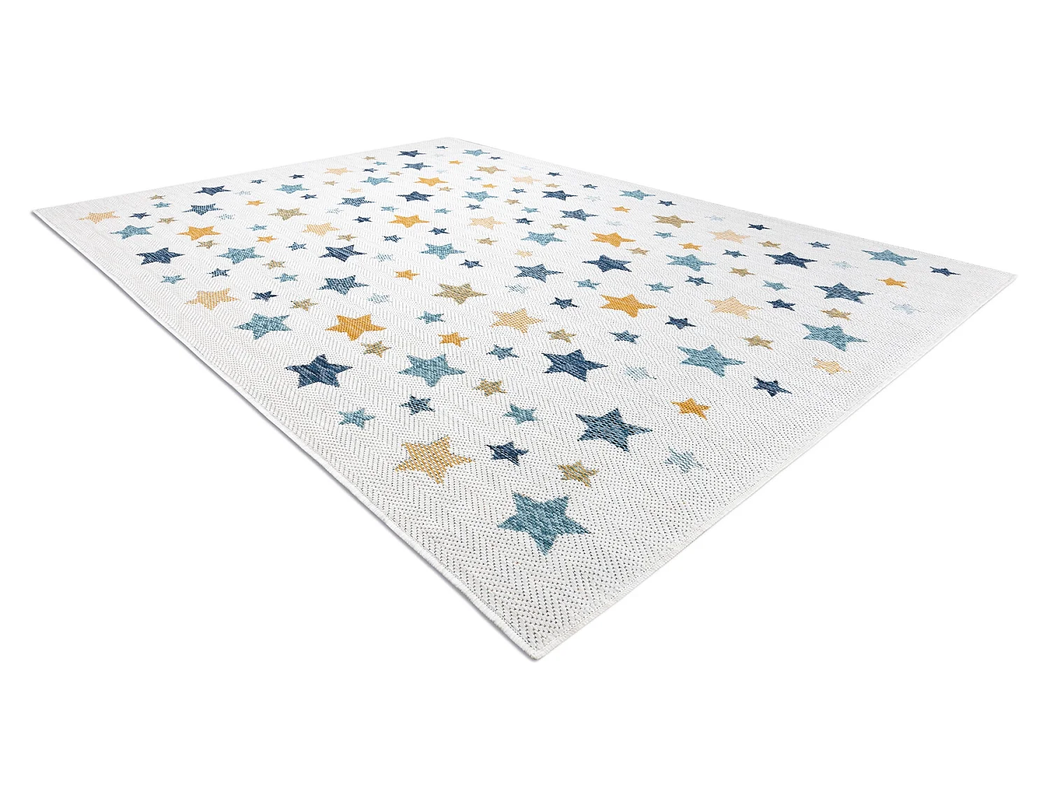 Tapis SIZAL COOPER Étoiles 22260 écru / bleu foncé 180x270 cm