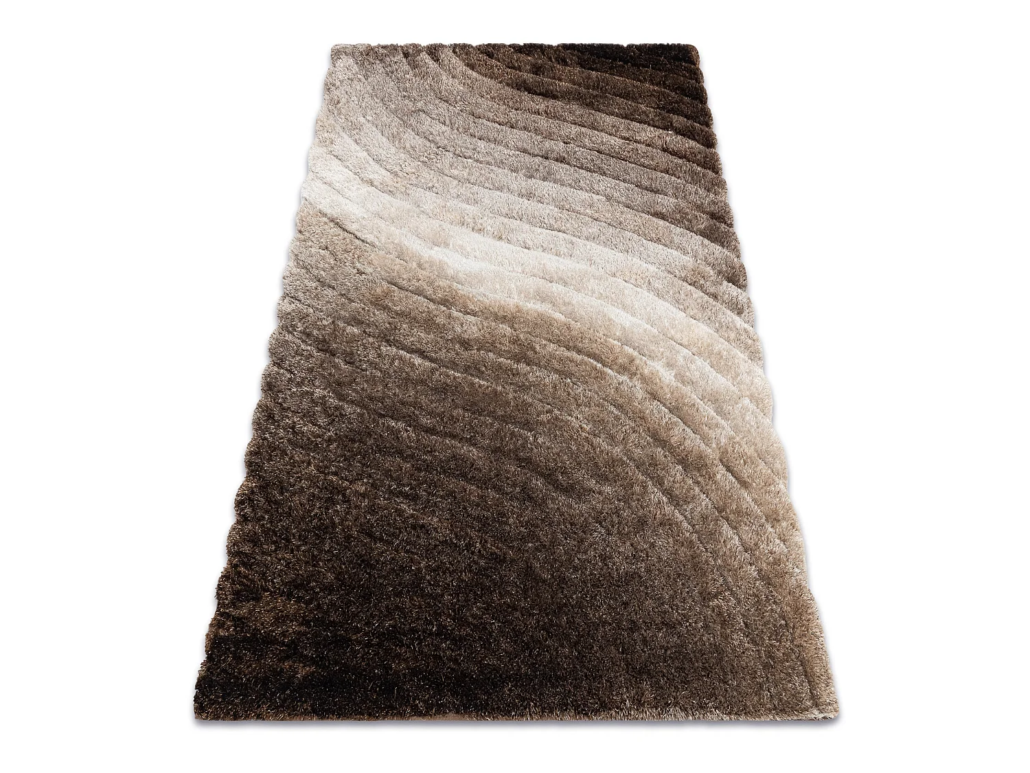 Tapijt shaggy FLIM 006-B2 modern, Golven - Structureel, bruin 120x160 cm
