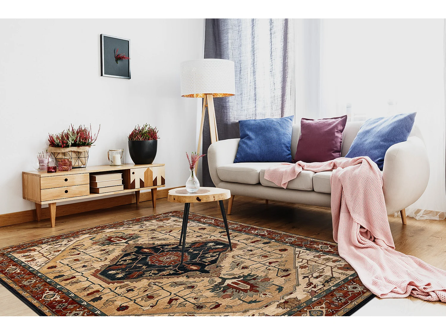 Tapis en laine POLONIA SERAPI rubis clair 235x350 cm