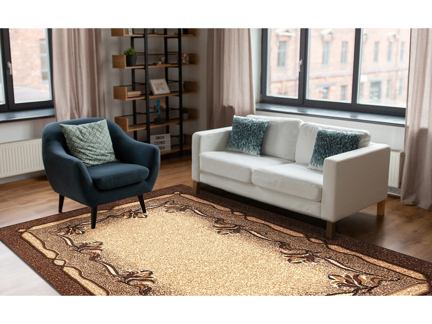 Tapijt BCF Morad KRZYŚ Klassiek bloemen - bruin 160x220 cm