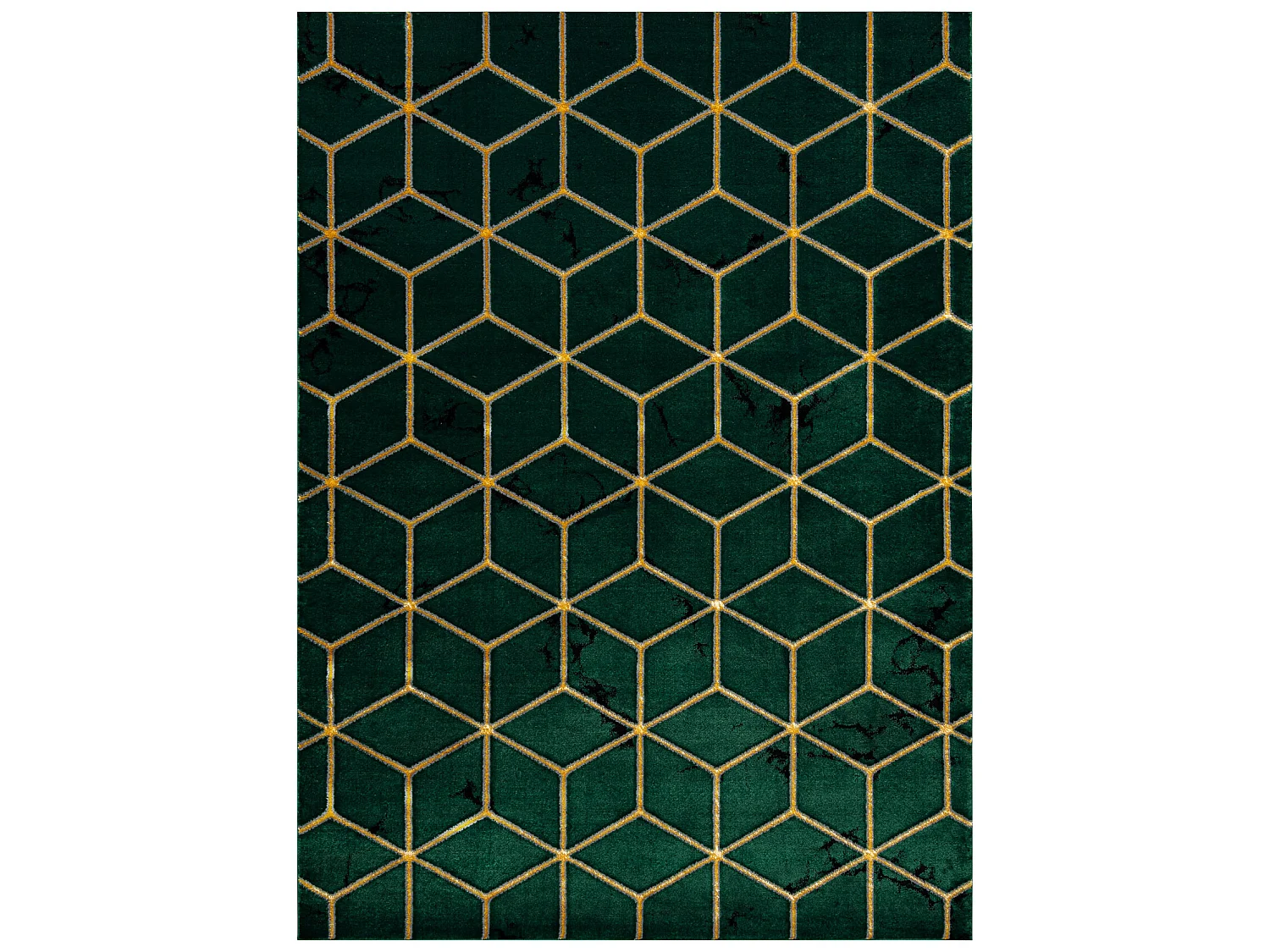 Exklusiv EMERALD Teppich 1014 glamour, stilvoll Würfel Flaschengrün  180x270 cm