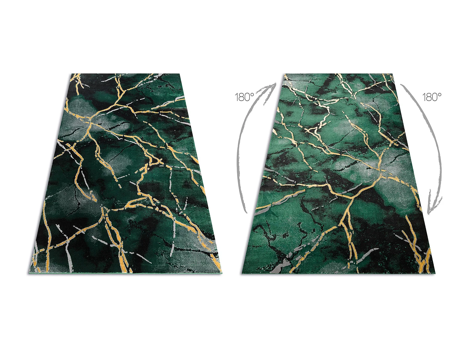 Tapis EMERALD exclusif 1018 glamour, élégant marbre bouteille verte  240x330 cm