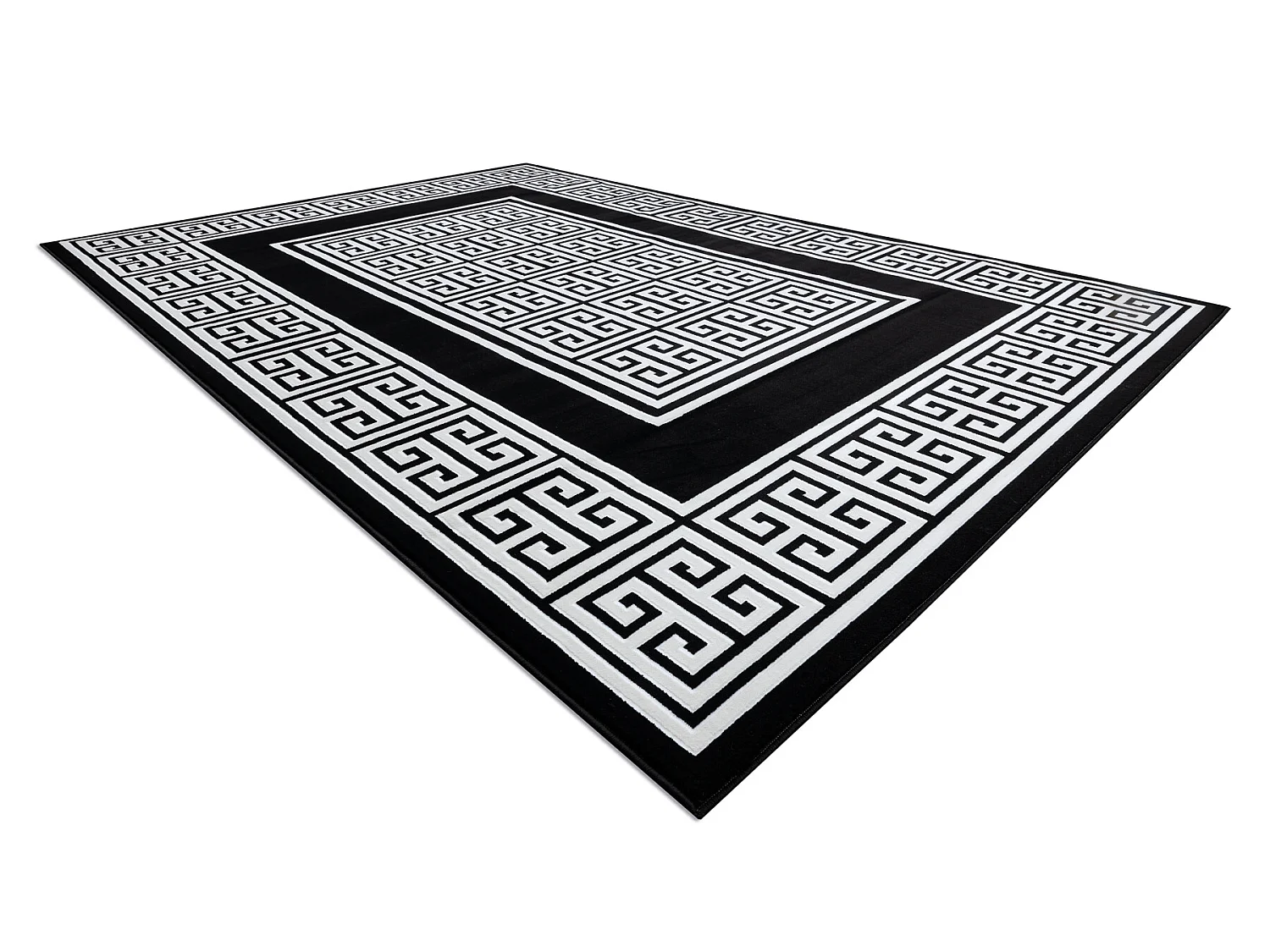 Tapijt GLOSS modern 6776 85 stijlvol, kader, Grieks sleutel zwart / iv 280x370 cm