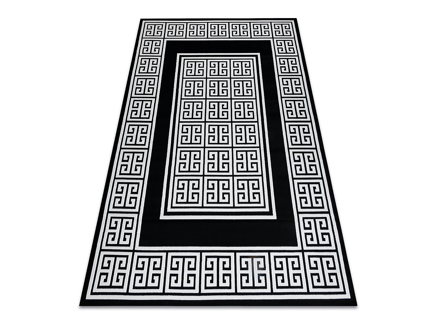 Tapis GLOSS moderne  6776 85 élégant, cadre, grec noir / ivoire 280x370 cm