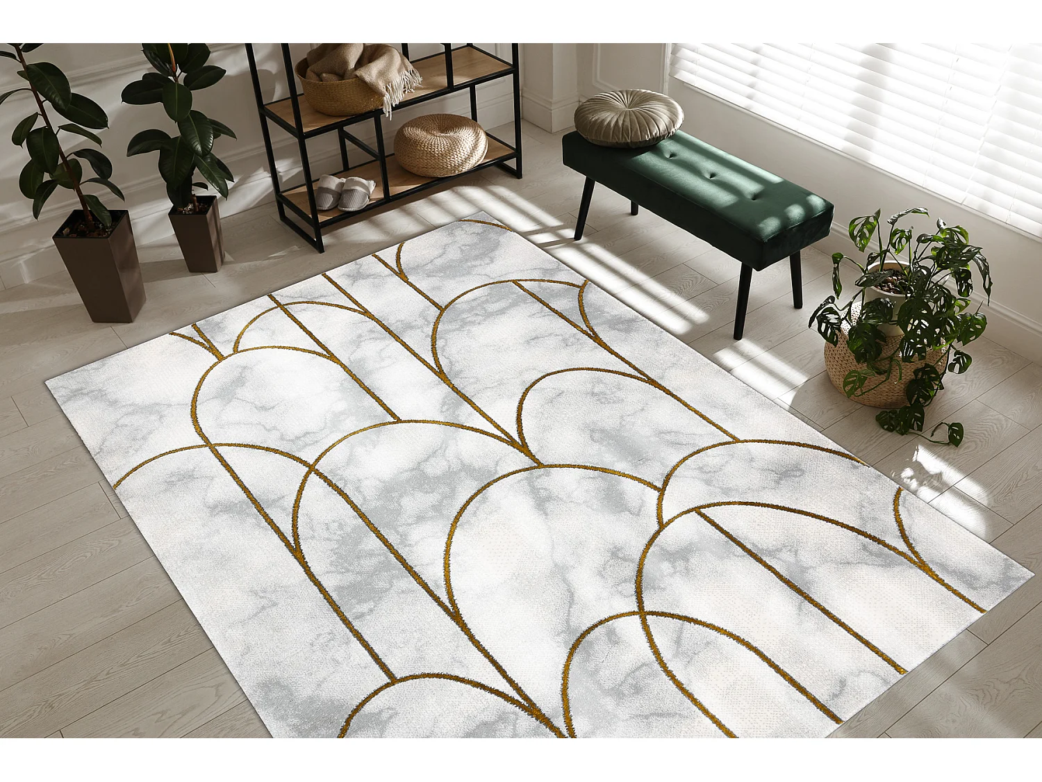 Tapijt EMERALD exclusief 1016 glamour, stijlvol art deco, marmer room  240x330 cm